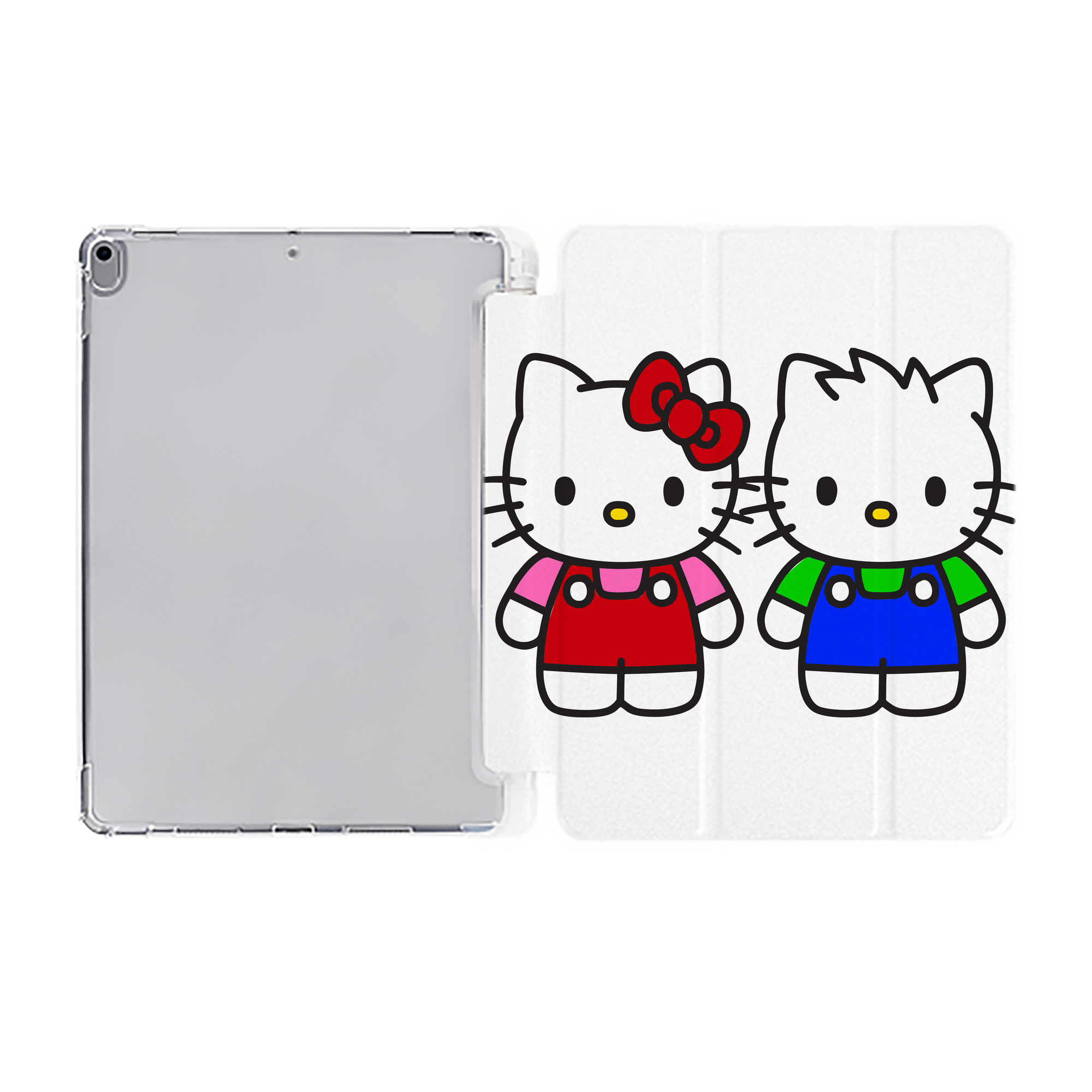 （画像用） Hello Kitty ハローキティ IPad ケース ペン収納付き 三つ折りスタンド PUレザー×シリコン 対応機種9.5/10.5/10.9インチ